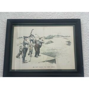 Antique Print Golf Taft aiming at White House c.1910 Golf Harper's Weekly Photo